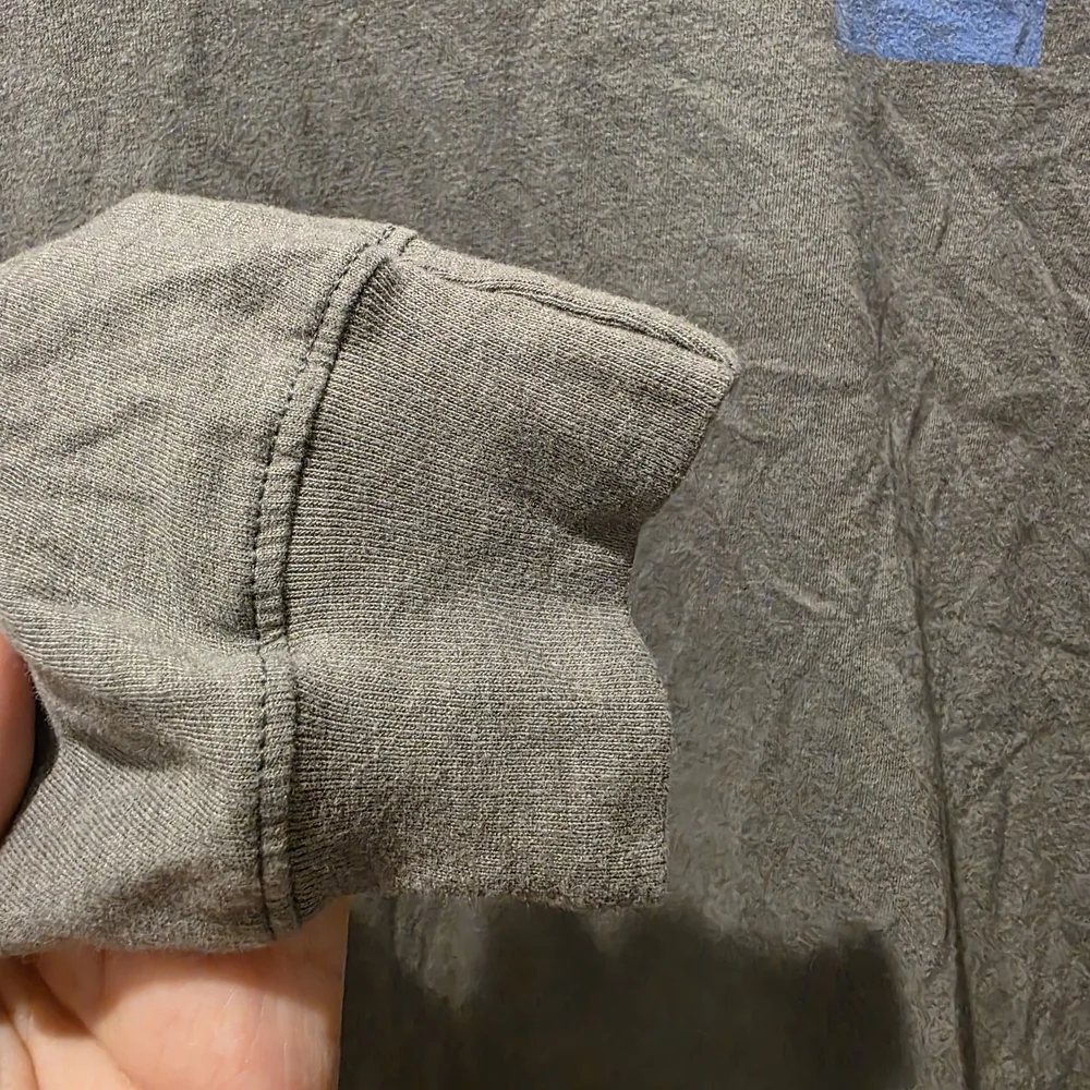 The North Face Mens Long Sleeve Shirt Gray Blue Camo Outdoor Hiking Casual Small